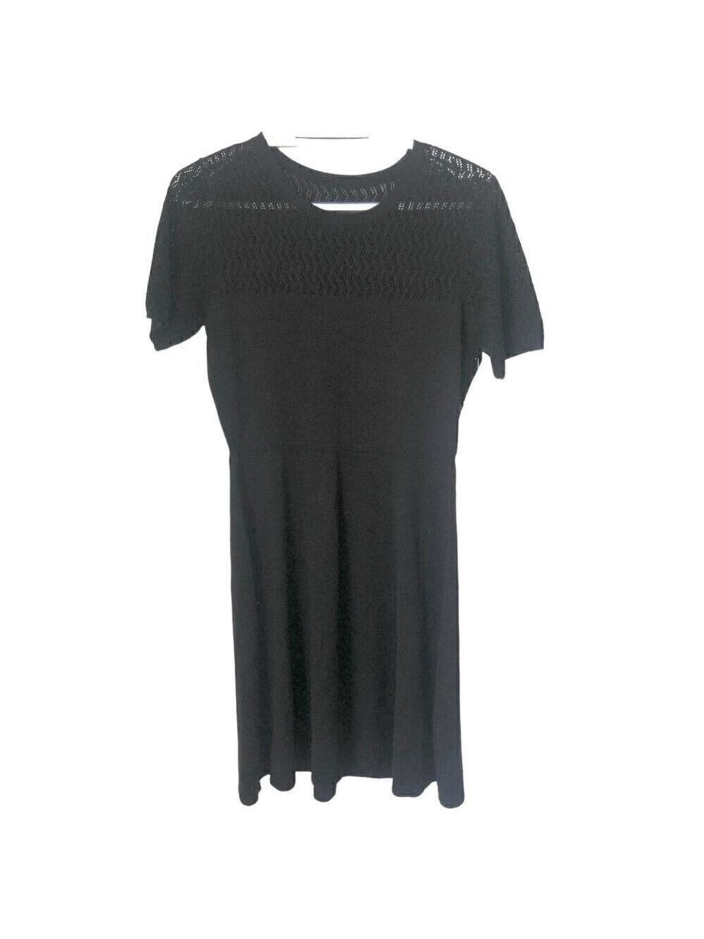 Julia Jordan Fit & Flare Dress Lightweight Knit Sweater Black Women's Size M
